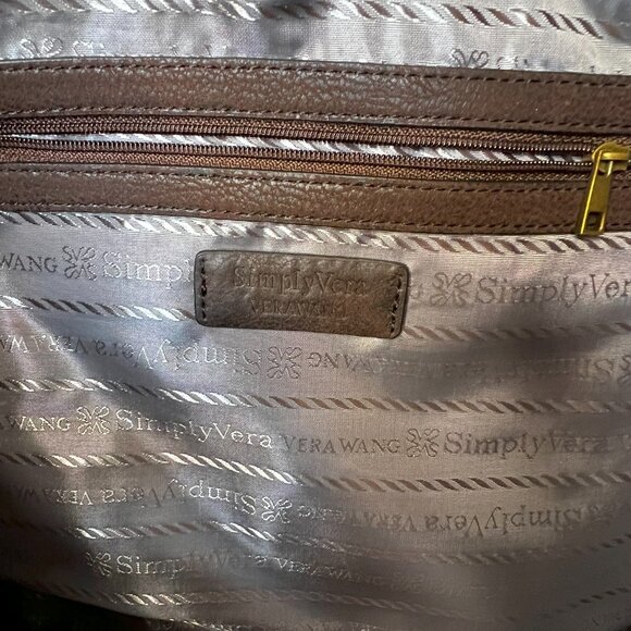 Simply Vera Vera Wang Brown Cocoa Quilted Handbag Shoulder Bag - Picture 11 of 11